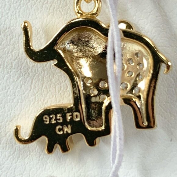 NWT Bleu Sage Sterling Silver Gold Tone Elephants Necklace 18 inch - Picture 4 of 5
